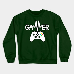 Gamer Heartbeat Xbox White Crewneck Sweatshirt